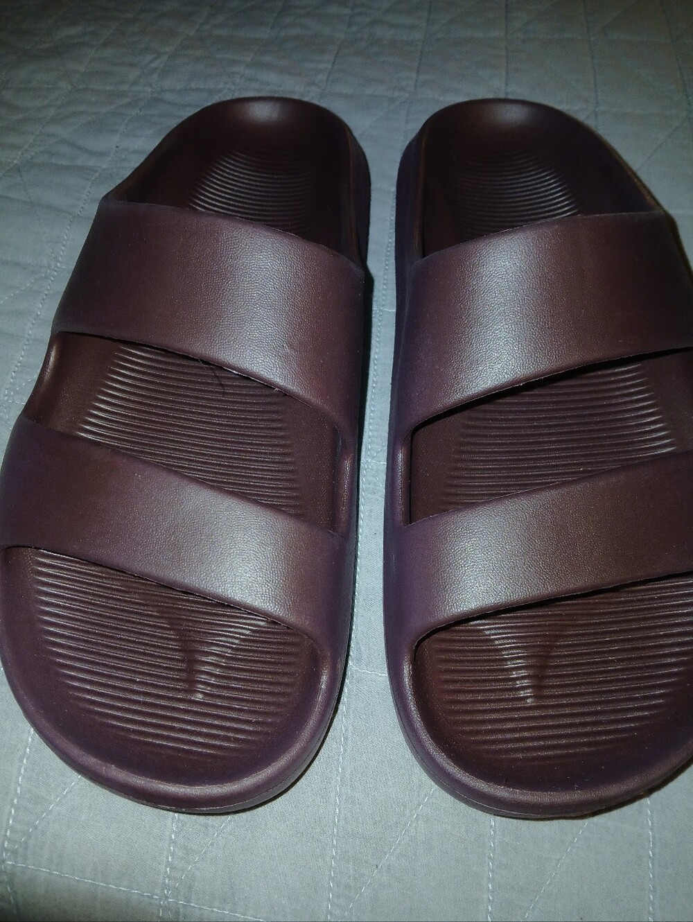 BAMBOO Men’s Double-Strap Slide Sandals in Dark Brown